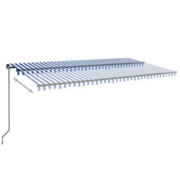 Berkfield Manual Retractable Awning 600X350 Cm Blue And White - thumbnail 3