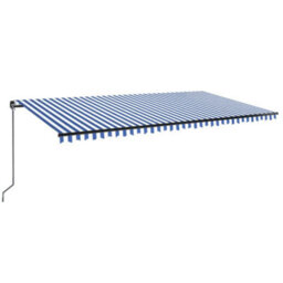 Berkfield Manual Retractable Awning 600X350 Cm Blue And White - thumbnail 2