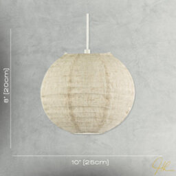Happy Homewares Chic Natural Linen Fabric Oatmeal Spherical Pendant Lighting Shade - thumbnail 7