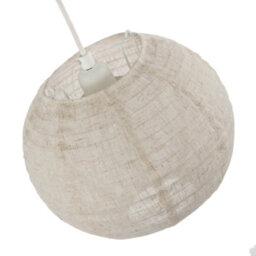 Happy Homewares Chic Natural Linen Fabric Oatmeal Spherical Pendant Lighting Shade - thumbnail 3