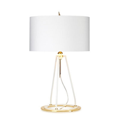 Elstead Lighting Ferrara 1Lt Table Lamp Finish: White Polished Gold Wired: 1X60W E27 220-240V 50Hz - image 1