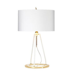Elstead Lighting Ferrara 1Lt Table Lamp Finish: White Polished Gold Wired: 1X60W E27 220-240V 50Hz - thumbnail 1