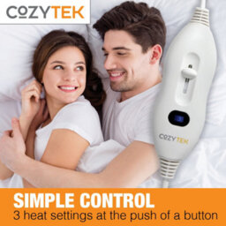 Cozytek King Size Electric Heated Blanket 165 X 137Cm Underblanket Heated Sheet & Secure Ties 3 Heat Settings - thumbnail 4
