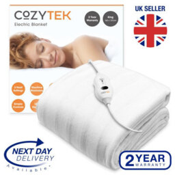 Cozytek King Size Electric Heated Blanket 165 X 137Cm Underblanket Heated Sheet & Secure Ties 3 Heat Settings - thumbnail 9