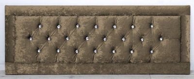 Comfy Deluxe 6Ft 20Inch  Truffle Crush Velvet Miami With Crystal Buttons