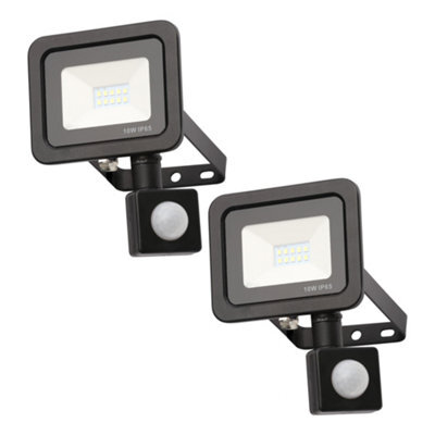 Litecraft 2 Pack Langton Black Outdoor Wall Flood Lights With Pir Sensors - image 1