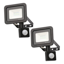 Litecraft 2 Pack Langton Black Outdoor Wall Flood Lights With Pir Sensors - thumbnail 1