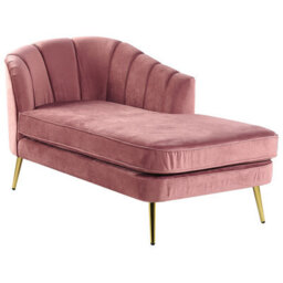 Beliani Left-Hand Chaise Longue Allier Velvet Pink - thumbnail 4
