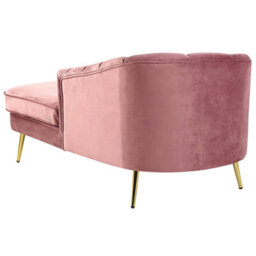 Beliani Left-Hand Chaise Longue Allier Velvet Pink - thumbnail 6