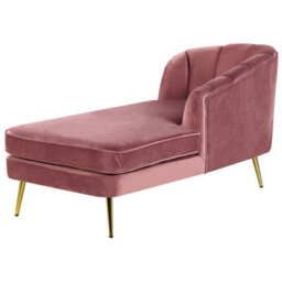 Beliani Left-Hand Chaise Longue Allier Velvet Pink - thumbnail 5