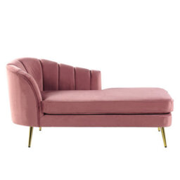 Beliani Left-Hand Chaise Longue Allier Velvet Pink