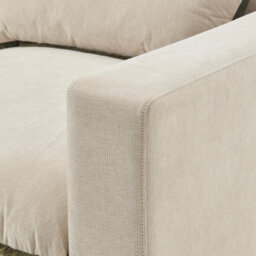 Furniturebox Uk Echo Cream & Green Linen-Look Trim Fabric 5 Seater U-Shaped Modular Corner Sofa - thumbnail 4