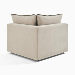 Furniturebox Uk Echo Cream & Green Linen-Look Trim Fabric 5 Seater U-Shaped Modular Corner Sofa - thumbnail 7