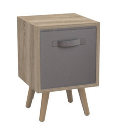 Urbn-Living Grey, Pine - Antique Oak 1-Drawer Cube Shelving Unit With Scandinavian Legs