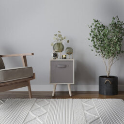 Urbn-Living Grey, Pine - Antique Oak 1-Drawer Cube Shelving Unit With Scandinavian Legs - thumbnail 4