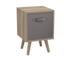Urbn-Living Grey, Pine - Antique Oak 1-Drawer Cube Shelving Unit With Scandinavian Legs - thumbnail 2