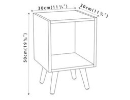 Urbn-Living Grey, Pine - Antique Oak 1-Drawer Cube Shelving Unit With Scandinavian Legs - thumbnail 5