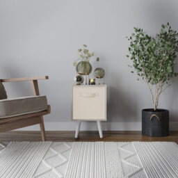 Urbn-Living Grey, Pine - Antique Oak 1-Drawer Cube Shelving Unit With Scandinavian Legs - thumbnail 8