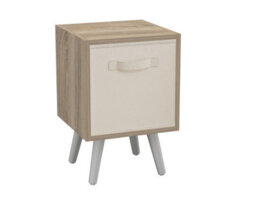 Urbn-Living Grey, Pine - Antique Oak 1-Drawer Cube Shelving Unit With Scandinavian Legs - thumbnail 6