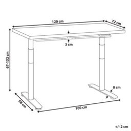 Beliani Electric Adjustable Standing Desk Destinas 120 Cm 72 Cm Black/ White - thumbnail 3