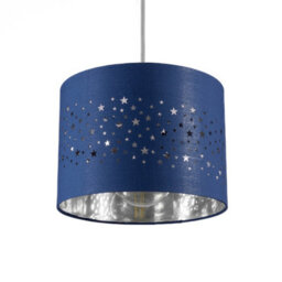 CGC Lighting Cgc Round Drum Childrens Lampshade Star Pattern Navy Shade Kids - thumbnail 4