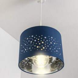 CGC Lighting Cgc Round Drum Childrens Lampshade Star Pattern Navy Shade Kids - thumbnail 6
