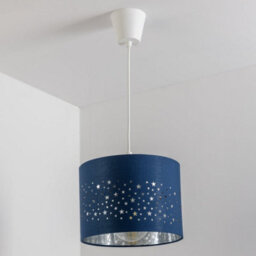 CGC Lighting Cgc Round Drum Childrens Lampshade Star Pattern Navy Shade Kids - thumbnail 2