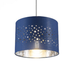 CGC Lighting Cgc Round Drum Childrens Lampshade Star Pattern Navy Shade Kids - thumbnail 3