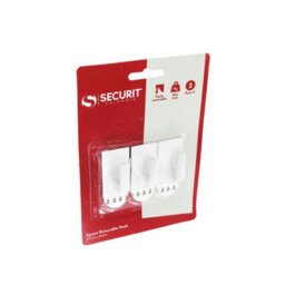 Securit Square Removable Hooks (Pack Of 3) White (45mm X 25mm) - thumbnail 2