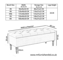 150Cm Swiss Chesterfield Ottoman Storage Bench -Upholstered Naples Shoes Bench - Cream Footstool With Storage - thumbnail 3