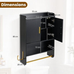 Bathroom Wall Cabinet Wall Mounted Medicine Cabinet - thumbnail 2