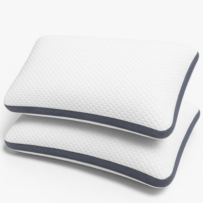 Aamira Luxury Shredded Memory Foam Bed Pillow 70X45Cm 2 Pack, Orthopaedic Neck Back & Side Support, Bamboo Washable Cover - image 1