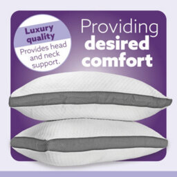 Aamira Luxury Shredded Memory Foam Bed Pillow 70X45Cm 2 Pack, Orthopaedic Neck Back & Side Support, Bamboo Washable Cover - thumbnail 3