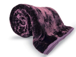 Pagnanno. Faux Fur Mink Throw Fluffy Warmth Bed Throws Flannel Fleece Blanket,(1, Aubergine, Double 150X200Cm) - thumbnail 1