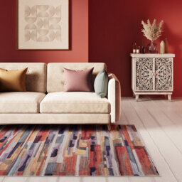 Loomed Multi-Colour  Abstract Soft Chenille Washable Living Room Area Rug 120Cm X 170Cm - thumbnail 3