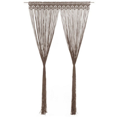 Walplus Macrame Curtain Taupe 140X240 Cm Cotton - image 1