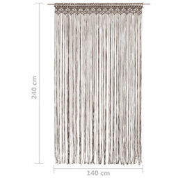 Walplus Macrame Curtain Taupe 140X240 Cm Cotton - thumbnail 5