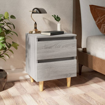 Berkfield Bed Cabinets With Solid Wood Legs 2 Pcs Grey Sonoma 40X35X50 Cm - image 1