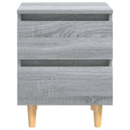 Berkfield Bed Cabinets With Solid Wood Legs 2 Pcs Grey Sonoma 40X35X50 Cm - thumbnail 3