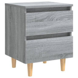 Berkfield Bed Cabinets With Solid Wood Legs 2 Pcs Grey Sonoma 40X35X50 Cm - thumbnail 4