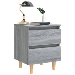 Berkfield Bed Cabinets With Solid Wood Legs 2 Pcs Grey Sonoma 40X35X50 Cm - thumbnail 7