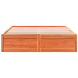 Berkfield Bed Frame Without Mattress Wax Brown 150X200 Cm King Size Solid Wood Pine - thumbnail 4