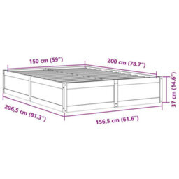 Berkfield Bed Frame Without Mattress Wax Brown 150X200 Cm King Size Solid Wood Pine - thumbnail 9