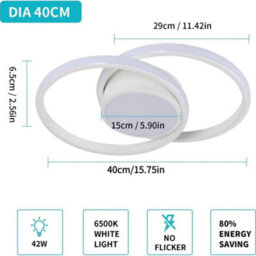 42W Led Ceiling Light Modern Round Lamp Cold White Bedroom Kitchen Balcony 40Cm - thumbnail 2