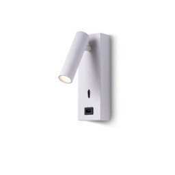 Ultra Beam Lighting Ultrabeam White Wall Mounted Bedroom Reading Light With Usb Charging Port 3 Watt 3000K Warm White Led - thumbnail 1