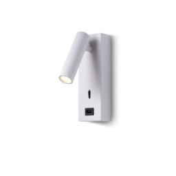 Ultra Beam Lighting Ultrabeam White Wall Mounted Bedroom Reading Light With Usb Charging Port 3 Watt 3000K Warm White Led - thumbnail 2