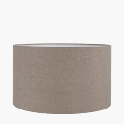 Pacific Lifestyle 40Cm Natural Brown Linen Drum Table Lampshade Modern Cylinder Floor Lamp Shade
