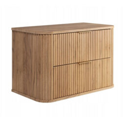 Heze Furniture Elegance Glamour Style 2 Bathroom Cabinets Set 80Cm Vanity Unit & Tall Cabinet In Gold Craft Oak - thumbnail 5