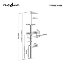 Nedis Bolt Down Floor To Ceiling 37-70 Inch Tv Stand Mount Vesa Swivel Bracket - thumbnail 7
