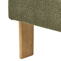 Wyld And Coco Novahome Armchair Green And Light Brown Boucle Upholstery With Rubberwood Legs - Compact Retro Design - thumbnail 8